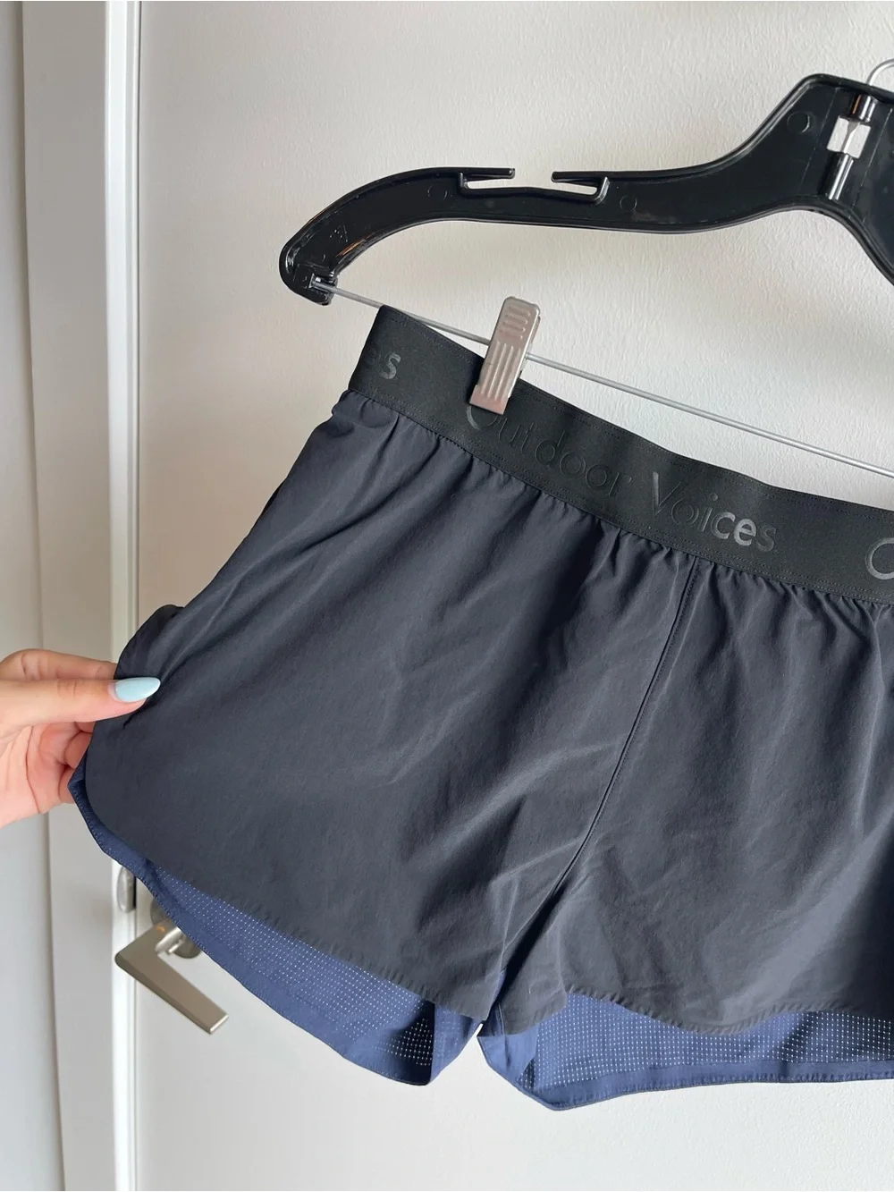 Outdoor Voices Black and Navy Shorts